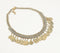 Dual-Toned Iron Coins Bib Necklace with Extension Chain