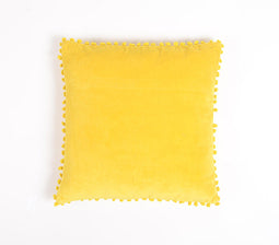 Dyed Cotton Cushion Cover with Border Embellishment