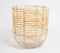 Earthy Handwoven Iron & Cane Candle Holder