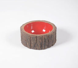 Earthy Log Enamelled Wooden Bowl