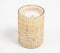 Earthy Plain Weave Glass & Cane Candle Holder