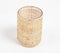 Earthy Plain Weave Glass & Cane Candle Holder