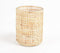 Earthy Plain Weave Glass & Cane Candle Holder