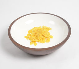 Eggshell Enameled Wooden Serving Bowl