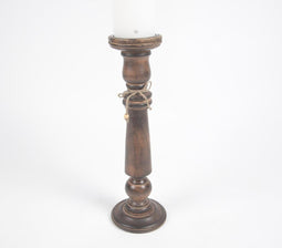 Earthy Turned Wood Candle Holder