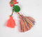 Elephant Beaded & Tasseled Keychain