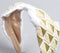 Embroidered Geometric White Hair Band