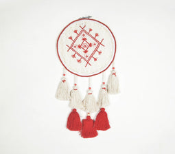 Embroidered Lace dreamcatcher with Tassels