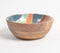 Enameled Abstract Mango Wood Bowl