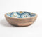 Enameled Floral Motif Mango Wood Bowl