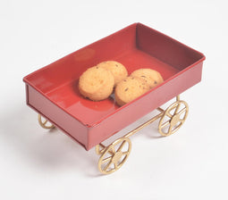 Enameled Iron Scarlet Serving Cart