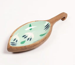 Enamelled Botanical Wooden Serving Platter