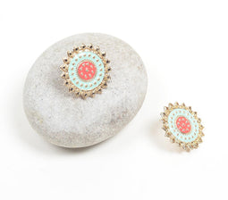Enamelled Ethnic Stud Earrings