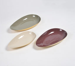 Enamelled Iron Egg-Shaped Snack Dishes (set of 3)