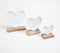 Enamelled Iron Hearts with Wooden Base (set of 3)