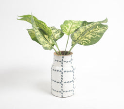 Enamelled Mango Wood Monochrome Flower Vase