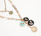 Enamelled Multi-Charm Metallic Necklace