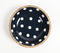 Enamelled Polka Dotted Black Wooden Bowl