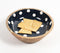Enamelled Polka Dotted Black Wooden Bowl