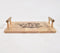 Engraved mango Wood Tray With Wooden Rod Handles