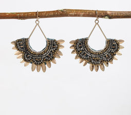 Ethnic Beaded Fan earrings