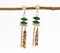 Epoxy-Inlay & Beaded Shoulder-Duster Earrings