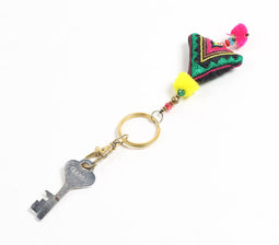 Ethnic Charm Pom-pom Keychain