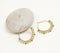 Ethnic Green Beaded Metallic Hoop Earrings