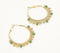 Ethnic Green Beaded Metallic Hoop Earrings