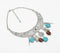Engraved Silver-Toned Bib Necklace with Extension Chain