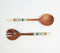 Enamelled Wooden Geometric Salad Servers (Set of 2)