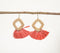 Fiery Fringed Bamboo & Raffia Earrings