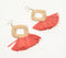 Fiery Fringed Bamboo & Raffia Earrings