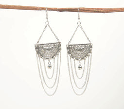 Ethnic Crescent Chain earrings
