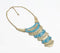 Epoxy-Inlay Gold-Toned Metal Tribal Necklace