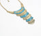 Epoxy-Inlay Gold-Toned Metal Tribal Necklace