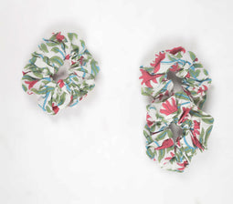 Floral Block printed Scrunchie hair ties set of 3