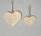 Floral Hand Carved Wooden Hanging Hearts (Set of 2)