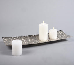Floral Embossed Aluminium Trinket Tray