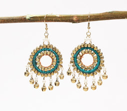Ethnic Beaded Bell Embellished earrings