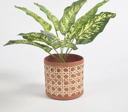 Faux Leather Tan Planter