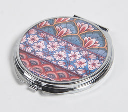 Floral Metal Pocket Compact Mirror