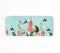 Floral Motif Enameled Wooden Tray