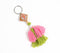 Floral Motif & Woolen Tasseled Keychain