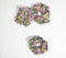 Floral Sage & Pink Block Printed Scrunchie hair ties set of 3