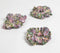 Floral Sage & Pink Block Printed Scrunchie hair ties set of 3
