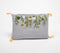 Floral Garden Slub Grey Lumbar Cushion Cover