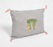 Floral Bush embroidered Slub Lumbar Cushion Cover