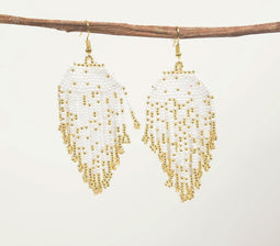 Glass Beaded Monochrome Chandelier Earrings