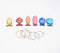 Fish Printed MDF Wine Glass Charms (Set of 6)